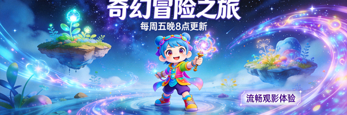 热门动漫海报 - 卡通角色与奇幻场景，流畅观影体验