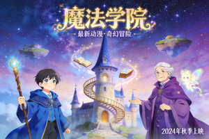 最新动漫《魔法学院》海报 - 魔法学校与奇幻角色
